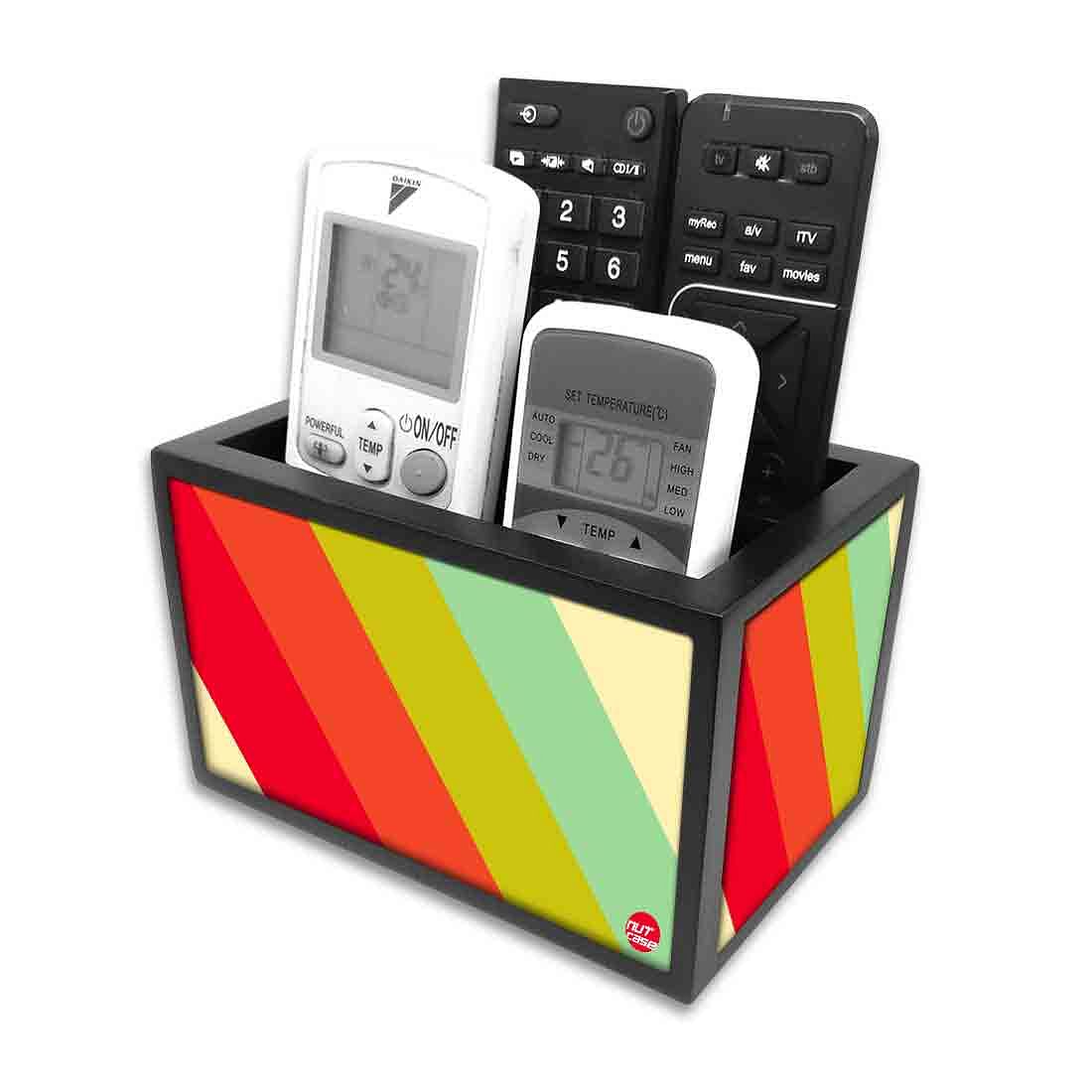 Remote Control Stand Holder Organizer For TV / AC Remotes -  Colorful Strips Nutcase