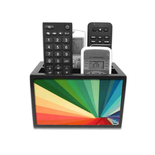 Remote Control Stand Holder Organizer For TV / AC Remotes -  Colorful Lines Nutcase