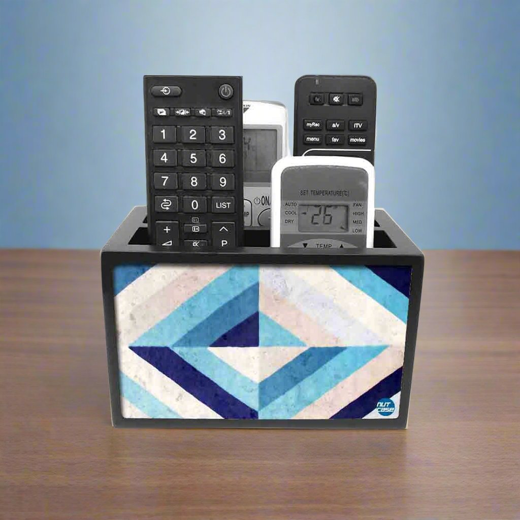 Remote Control Stand Holder Organizer For TV / AC Remotes -  Blue Diamonds Nutcase