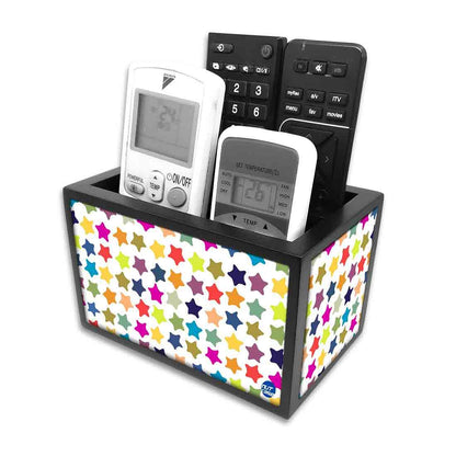 Remote Control Stand Holder Organizer For TV / AC Remotes -  Colorful Stars Nutcase