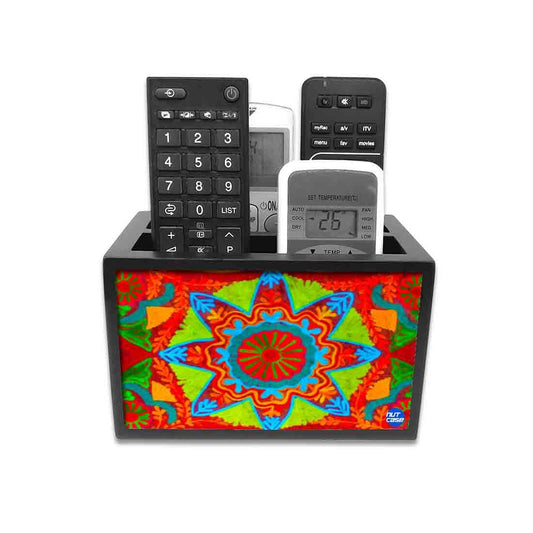 Remote Control Stand Holder Organizer For TV / AC Remotes -  Indian Fabric Nutcase