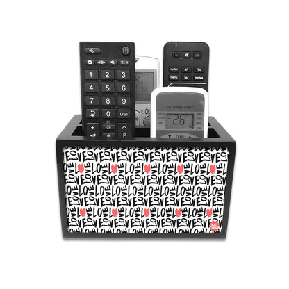 Tv Remote Control Organizer - Love Repeat Pattern Nutcase