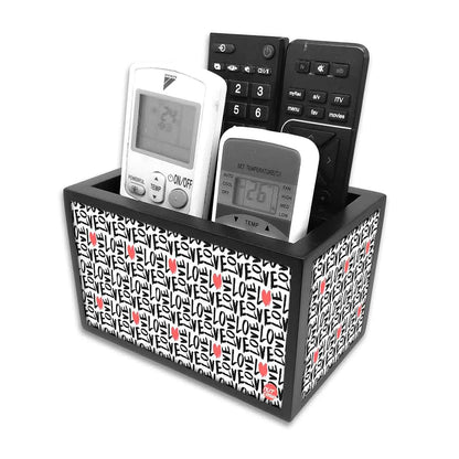 Tv Remote Control Organizer - Love Repeat Pattern Nutcase