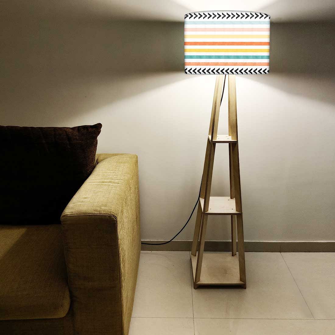 Wooden FloorLamp - Grunge Stripes Nutcase