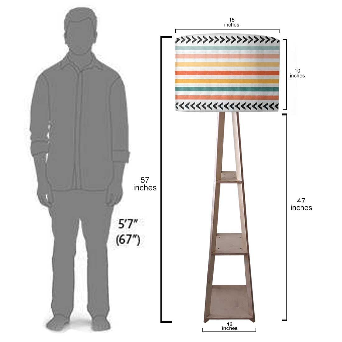 Wooden FloorLamp - Grunge Stripes Nutcase