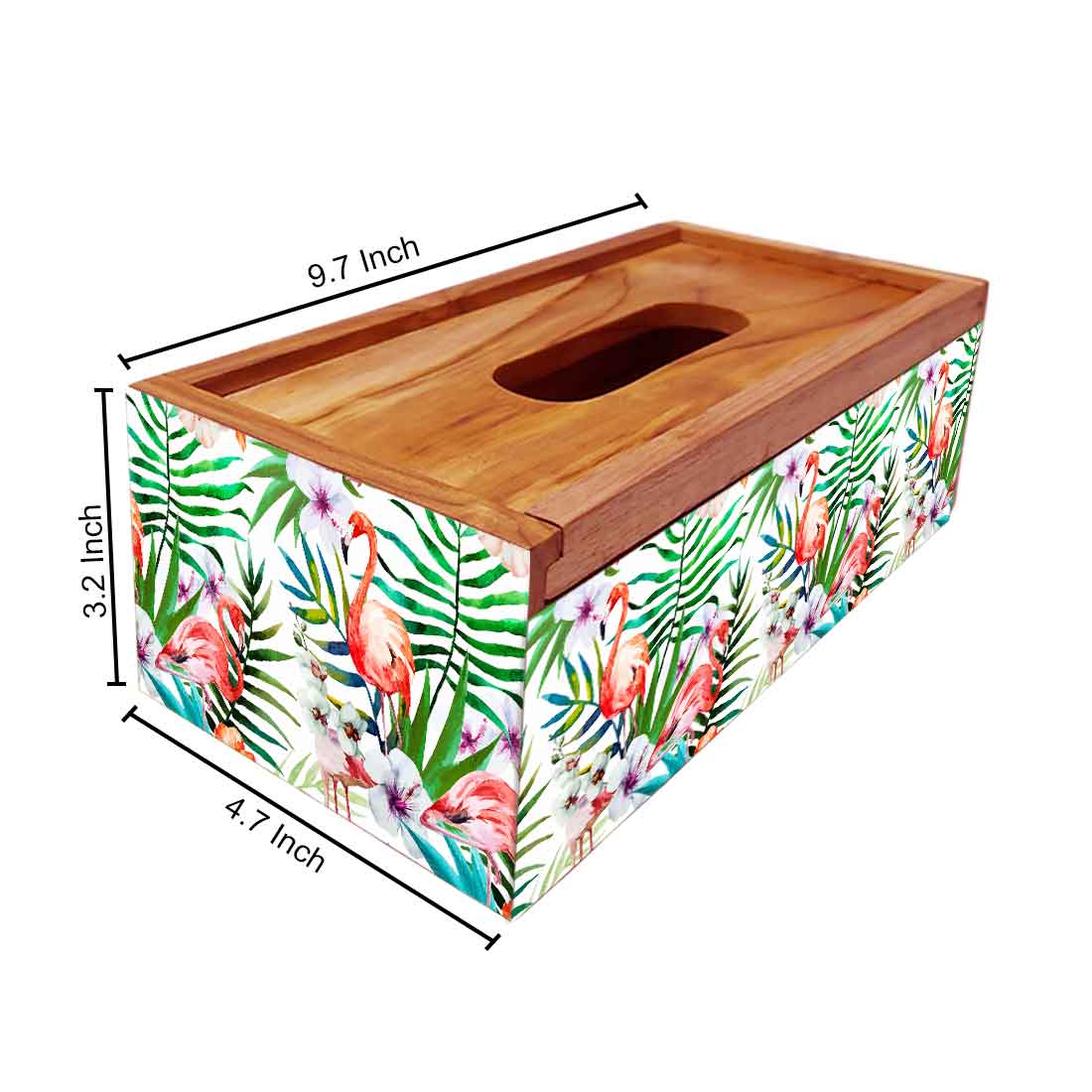 Wooden Rectangular Tissue Holder for Bathroom Online India