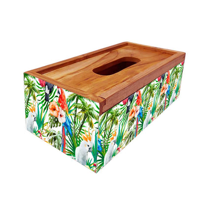 Designer Wooden Tissue Box for Car Office - Leaves