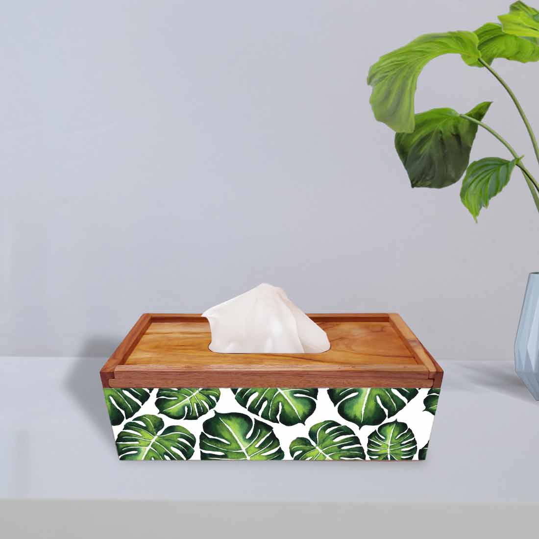 Designer Tissue Paper Dispenser Holder for Home Office - Monstera