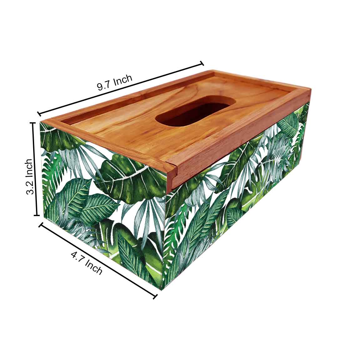 Rectangular Wooden Tissue Box Holder for Car Online India