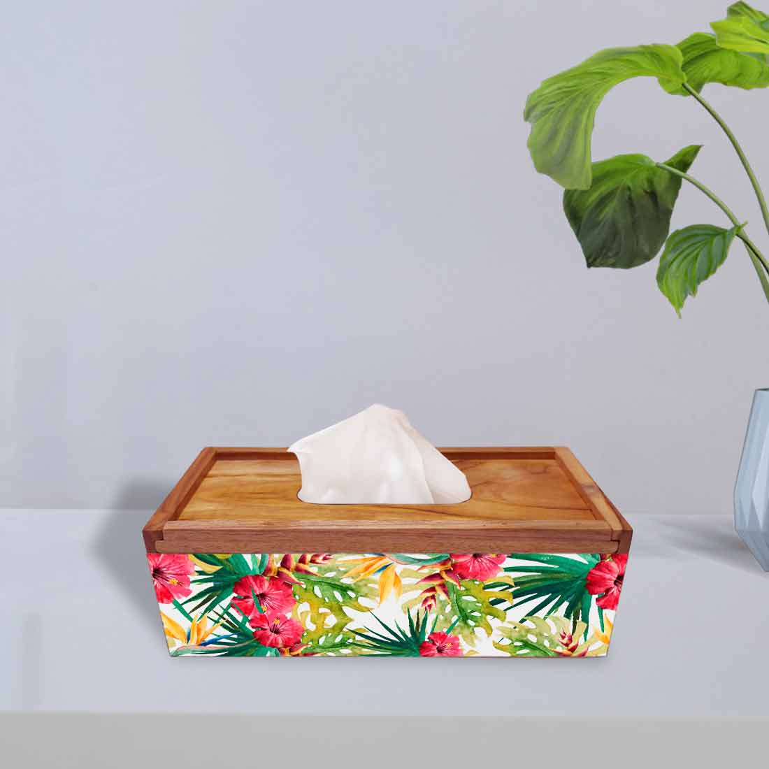 Rectangular Tissue Paper Holder for Table Kitchen - Hibiscus