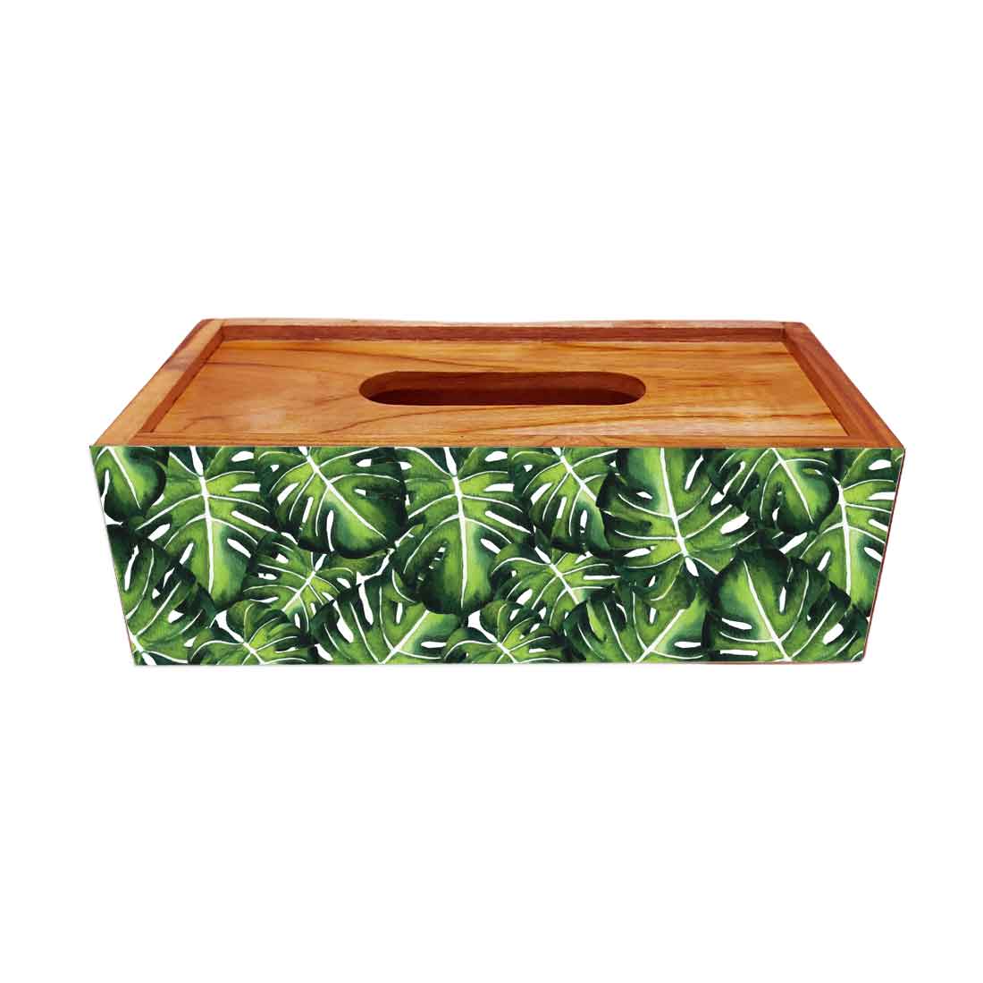 Designer Wooden Tissue Holder for Dining Table - Monstera