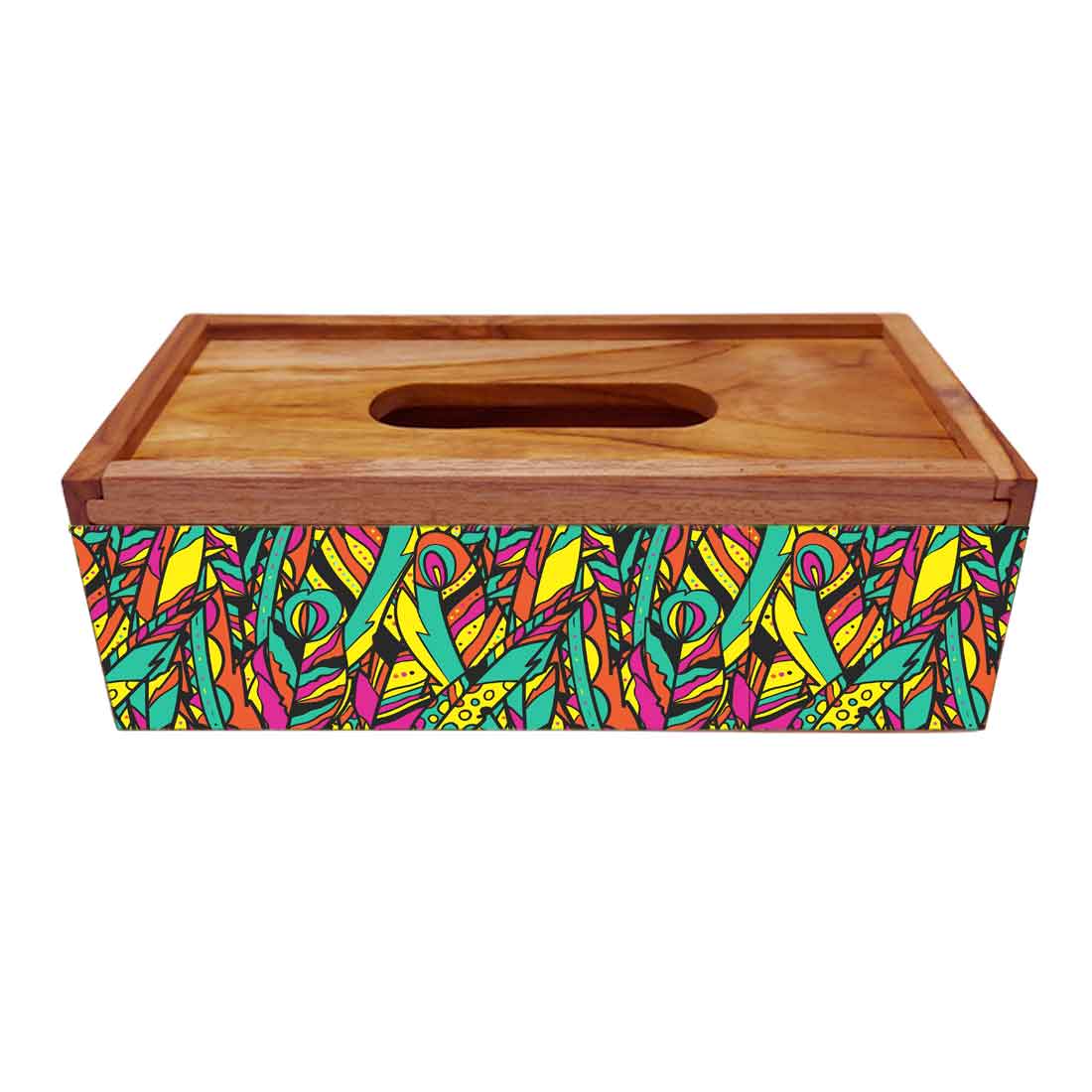 Wooden Tissue Box Cover Holder for Office Car - Multicolor