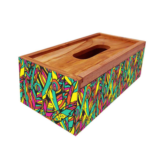 Wooden Tissue Box Cover Holder for Office Car - Multicolor
