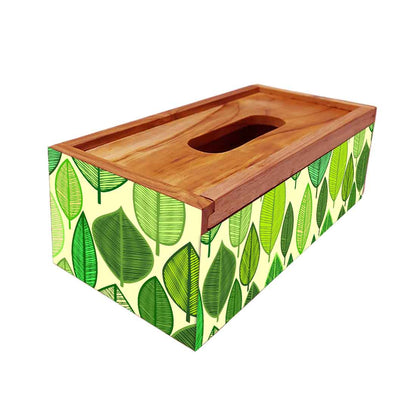 Decorative Tissue Paper Holder Wooden for Bathroom - Leaf