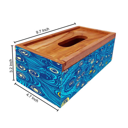 Wooden Rectangular Tissue Holder for Bathroom Online India