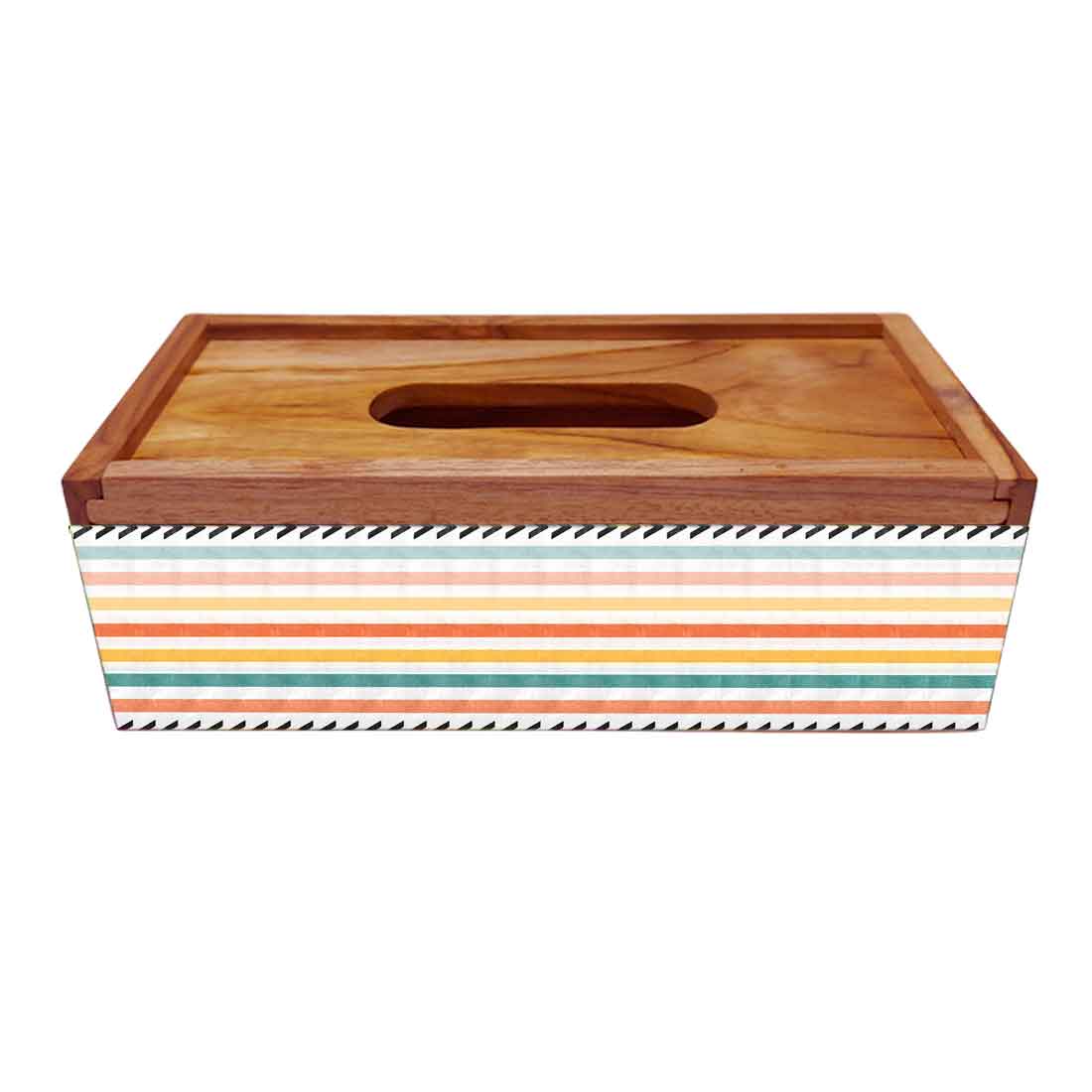 Rectangular Wooden Tissue Paper Holder for Table Kitchen