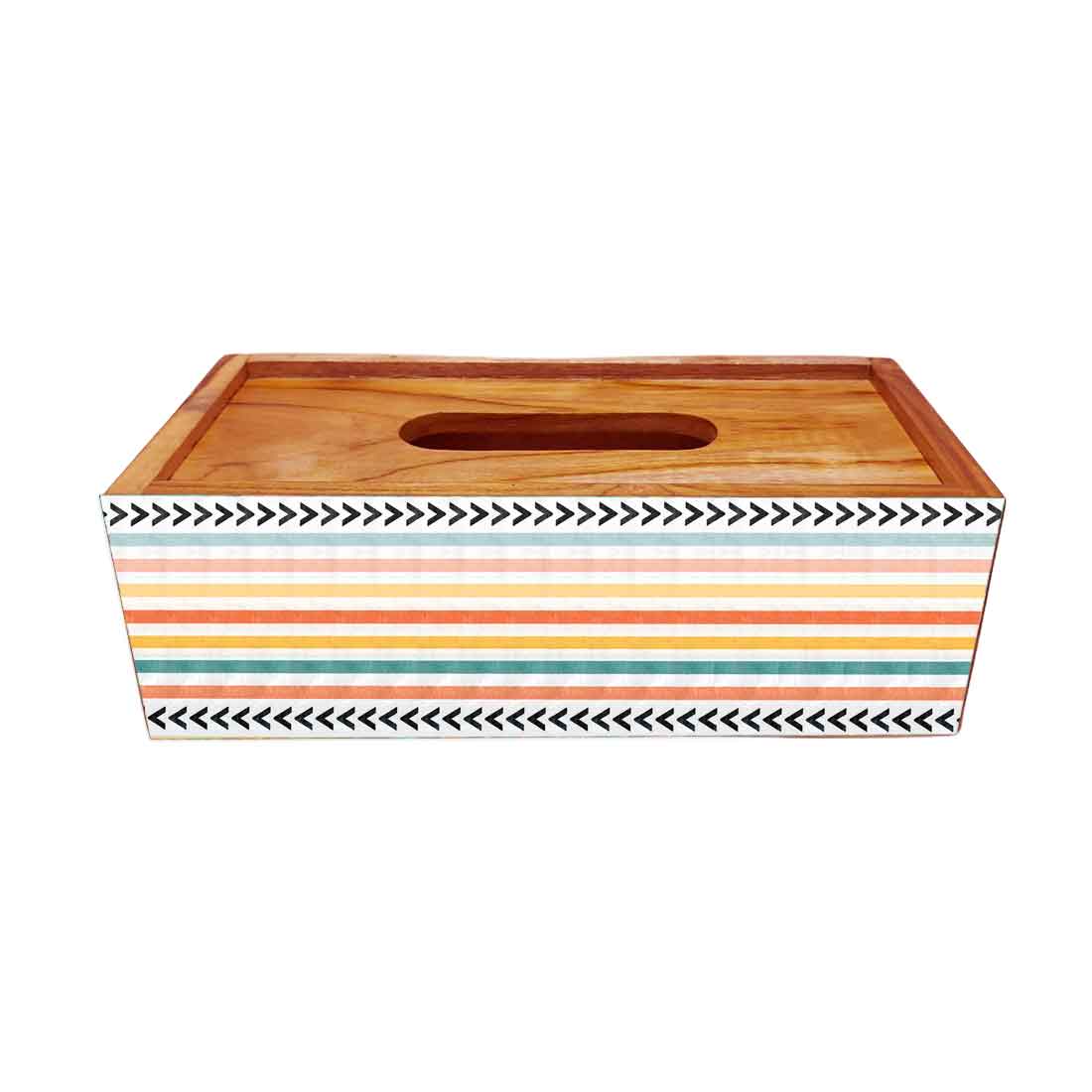 Rectangular Wooden Tissue Paper Holder for Table Kitchen