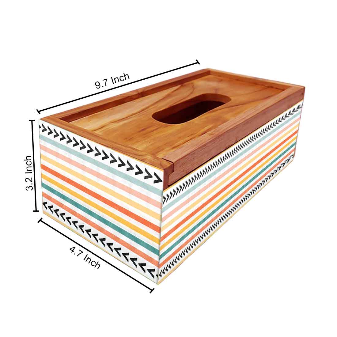 Rectangular Wooden Tissue Box Holder for Car Online India