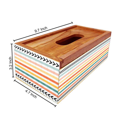 Rectangular Wooden Tissue Box Holder for Car Online India