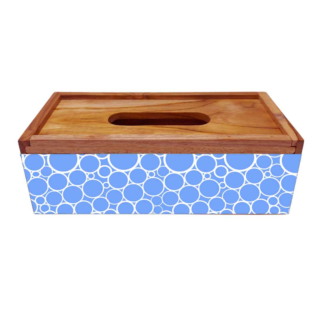 Decorative Wooden Tissue Box Holder for Home for Bathroom - Circle