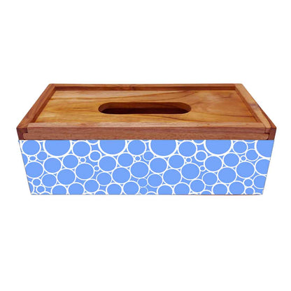 Decorative Wooden Tissue Box Holder for Home for Bathroom - Circle