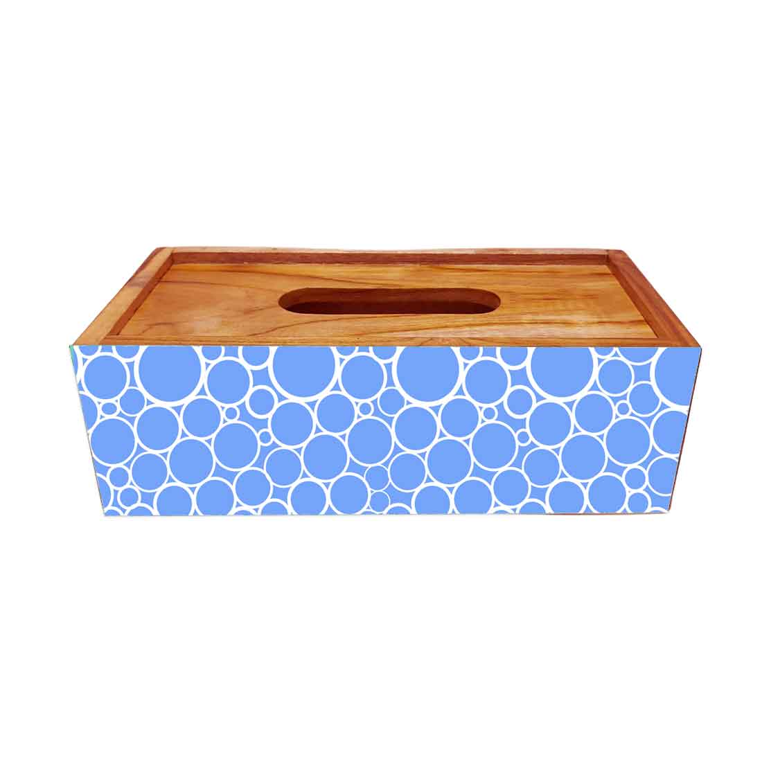 Decorative Wooden Tissue Box Holder for Home for Bathroom - Circle