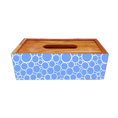 Decorative Wooden Tissue Box Holder for Home for Bathroom - Circle