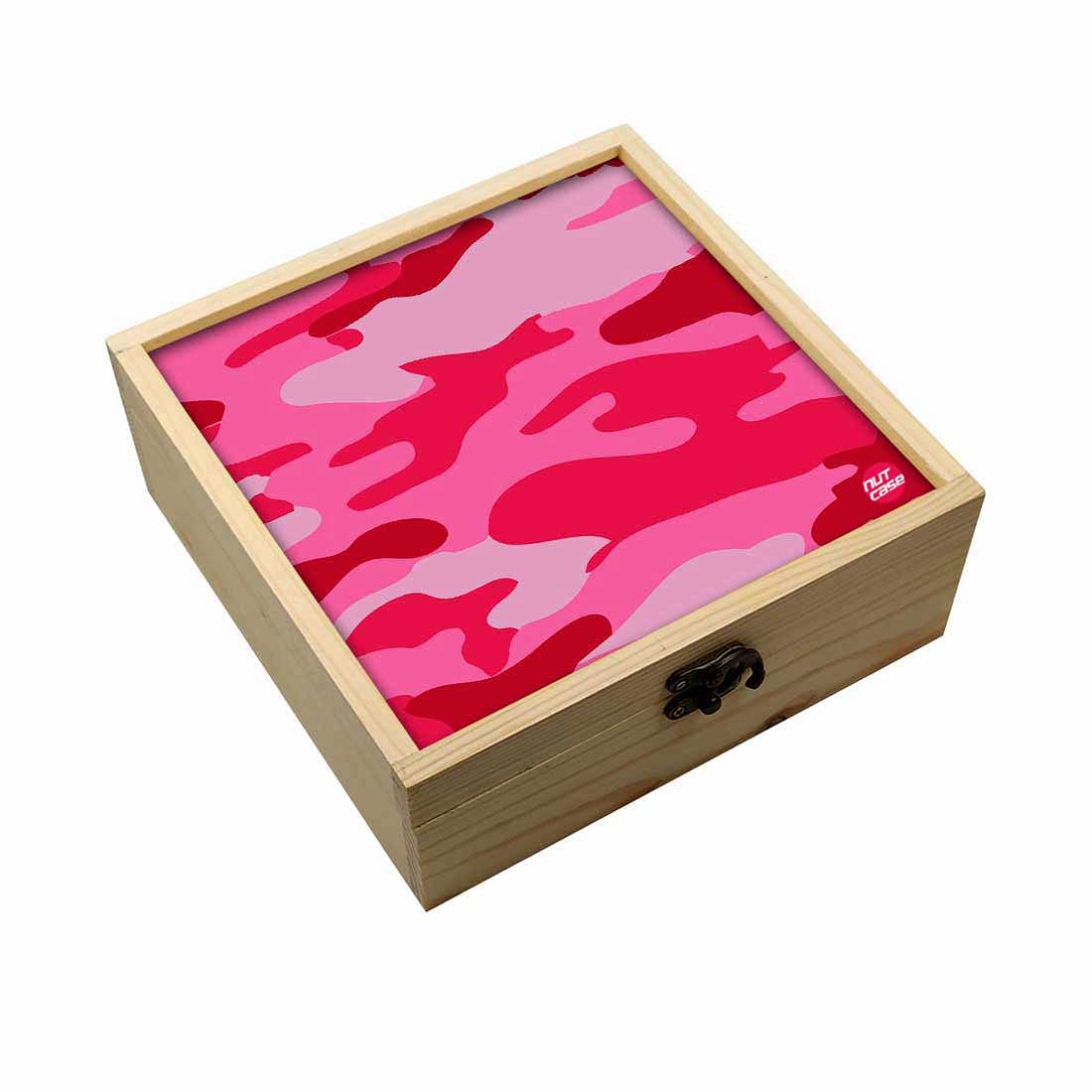 Jewellery Box Wooden Jewelry Organizer -  Pink Army Camouflage Nutcase