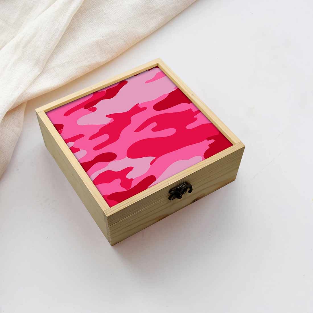 Jewellery Box Wooden Jewelry Organizer -  Pink Army Camouflage Nutcase