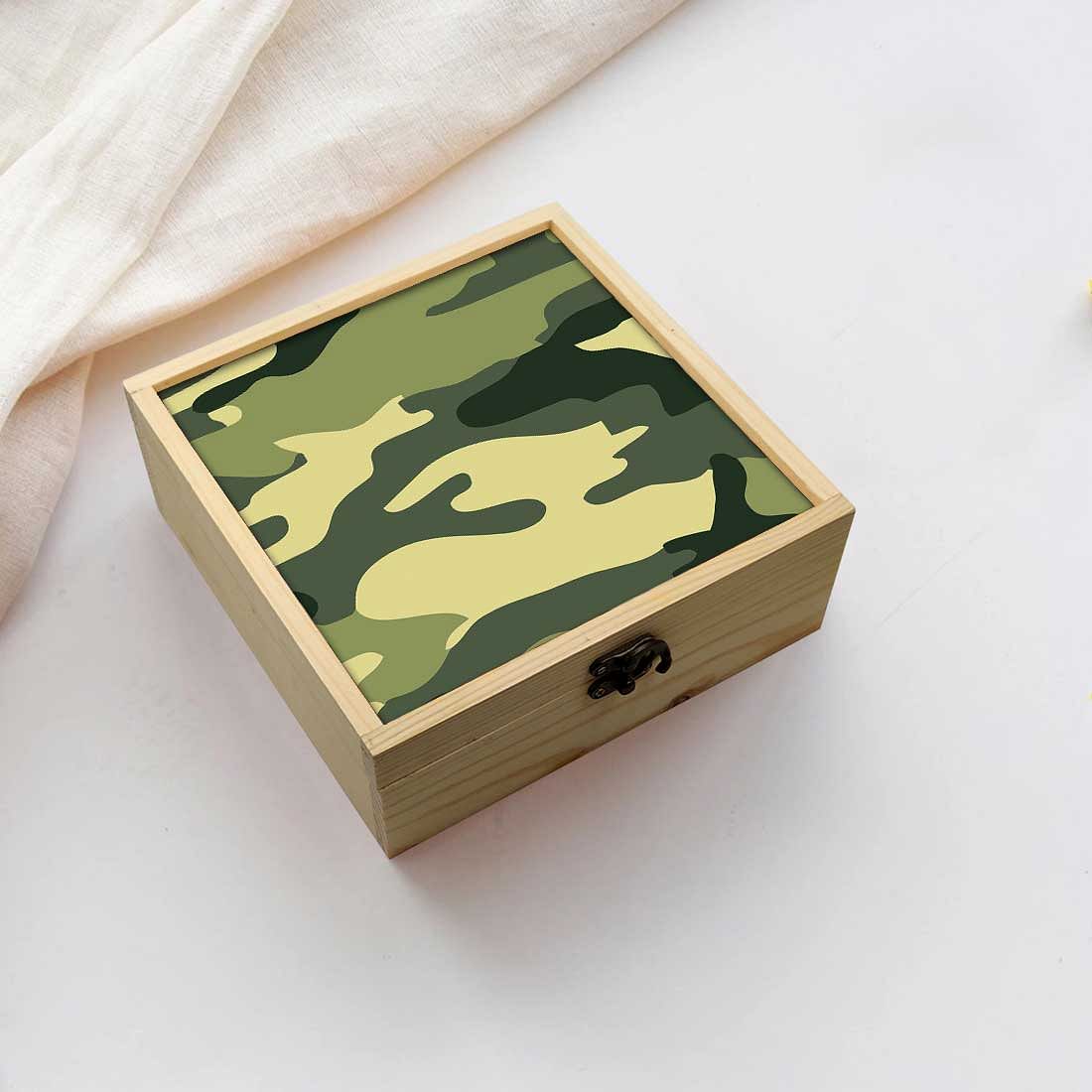 Jewellery Box Wooden Jewelry Organizer -  Military Green Camouflage Nutcase