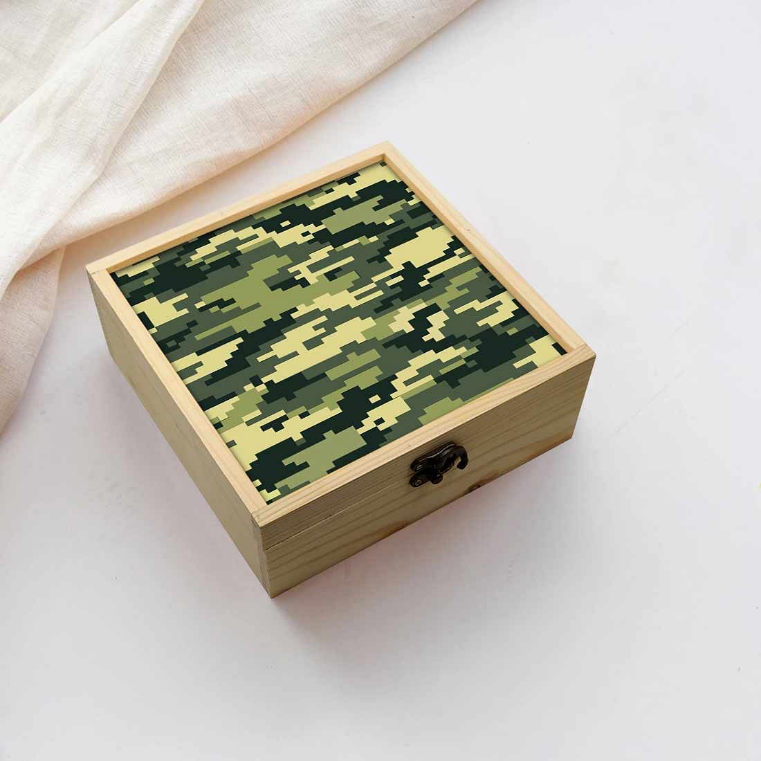 Jewellery Box Wooden Jewelry Organizer -  Green Army Camouflage Nutcase