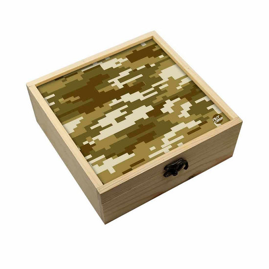 Jewellery Box Wooden Jewelry Organizer -  8 Bit Camo Desert Storm Nutcase