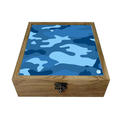 Nutcase Designer Jewellery Organisers Wooden - Unique Gifts -Blue Army Camouflage Nutcase