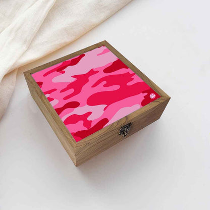 Nutcase Wooden Jewellery Box for Women Big - Unique Gifts -Pink Army Camouflage Nutcase