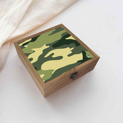 Nutcase Designer Jewellery Box Organizer with Big Grid - Unique Gifts -Military Green Camouflage Nutcase