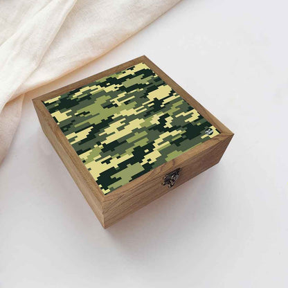 Nutcase Designer Jewellery Box for Wedding  - Unique Gifts -Green Army Camouflage Nutcase