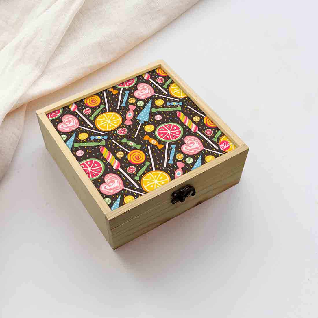 Jewellery Box Wooden Jewelry Organizer -  Colorful Candies Nutcase