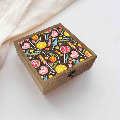 Nutcase Designer Storage Box for Jewellery Wooden - Unique Gifts -Colorful Candies Nutcase