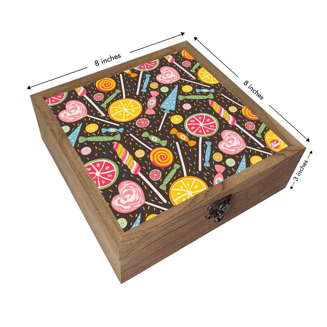 Nutcase Designer Storage Box for Jewellery Wooden - Unique Gifts -Colorful Candies Nutcase