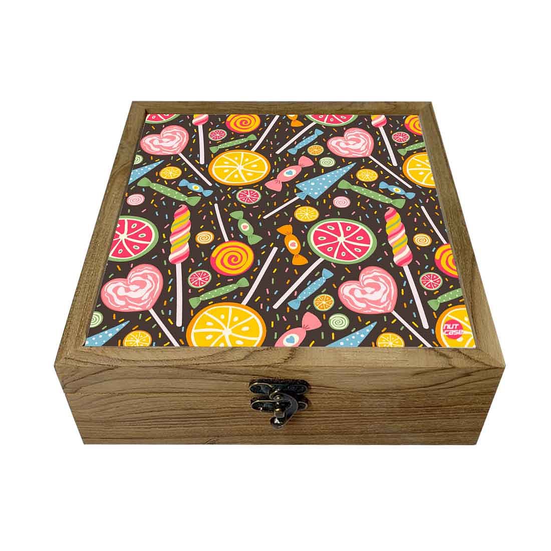 Nutcase Designer Storage Box for Jewellery Wooden - Unique Gifts -Colorful Candies Nutcase