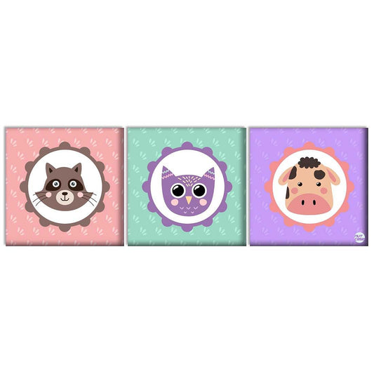 Wall Art Decor Panel For Home - Cute Farm Animals Nutcase