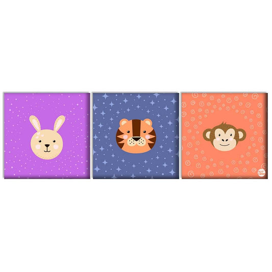 Wall Art Decor Panel For Home - Cute Animal Faces Nutcase