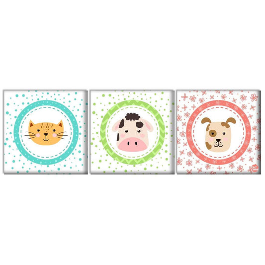 Wall Art Decor Panel For Home - Baby Animals Faces Nutcase