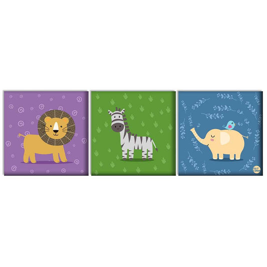 Wall Art Decor Panel For Home - Jungle Cute Animals Nutcase