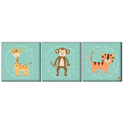 Wall Art Decor Hanging Panels Set Of 3 -Cute Tiger Nutcase