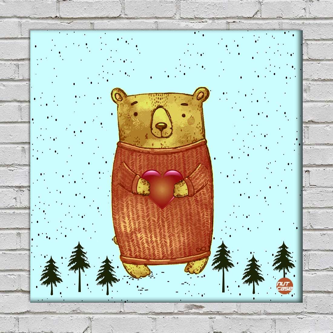 Wall Art For Kids Room -  - Cute Bear Nutcase