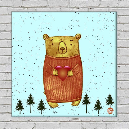 Wall Art For Kids Room -  - Cute Bear Nutcase