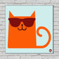 Wall Art Decor Hanging Panels - Cat Hipster Nutcase