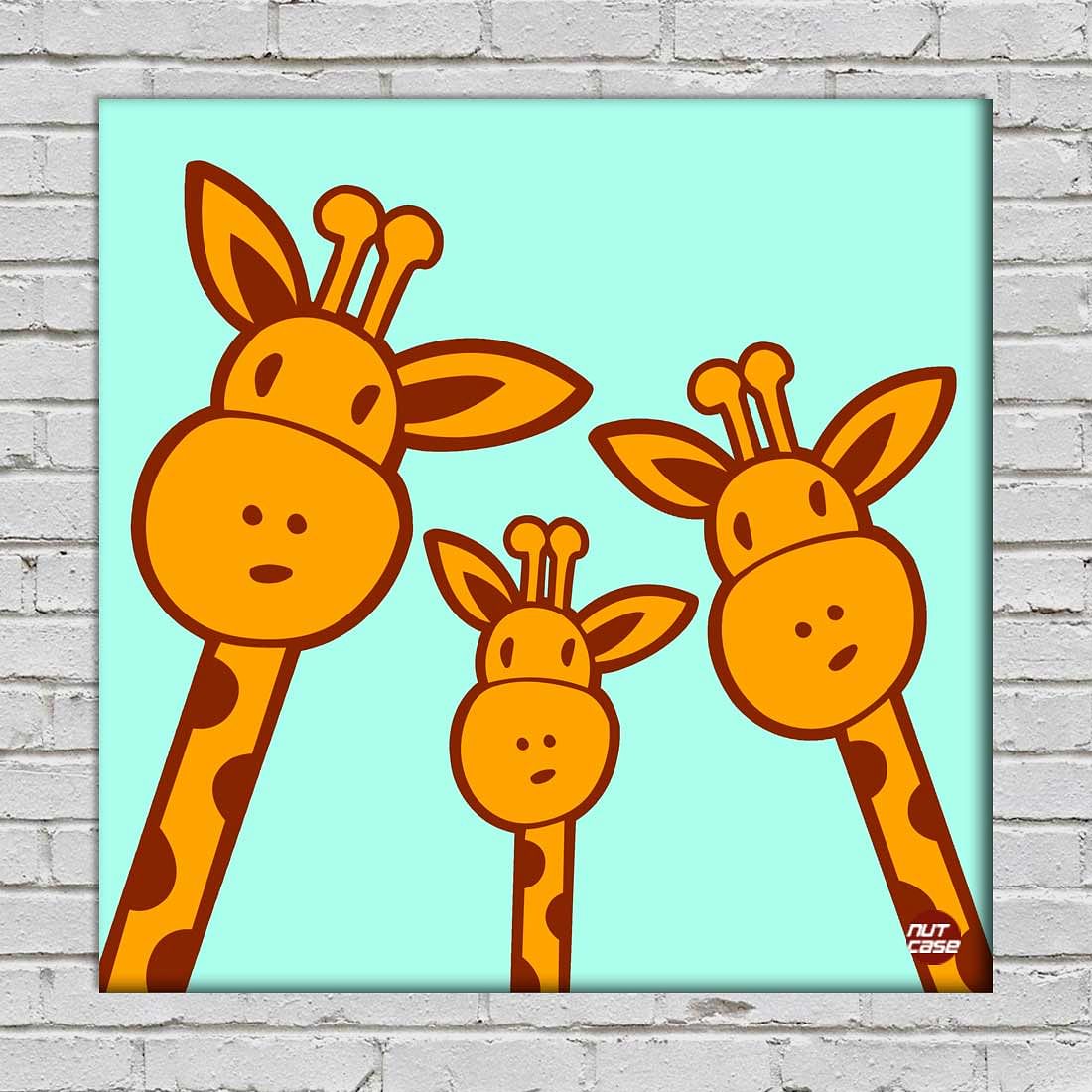 Wall Art Decor Panel For Home - Cute Giraffes Nutcase