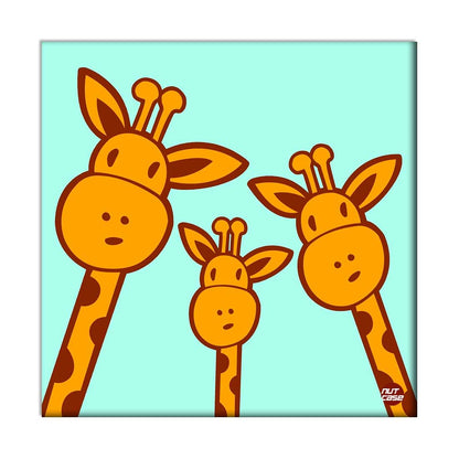 Wall Art Decor Panel For Home - Cute Giraffes Nutcase